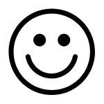 Simple smiley face icon with a black outline on a white background