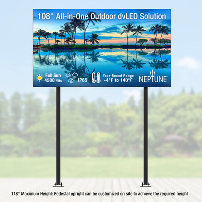 108" All-in-One Outdoor dvLED Solution - Pedestal