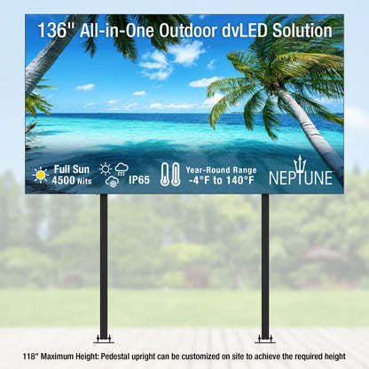 136" All-in-One Outdoor dvLED Solution - Pedestal