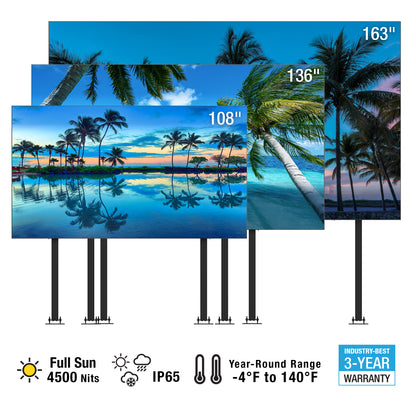 Neptune All-in-One Outdoor dvLED Solution with Bolt-Down Pedestal Mount