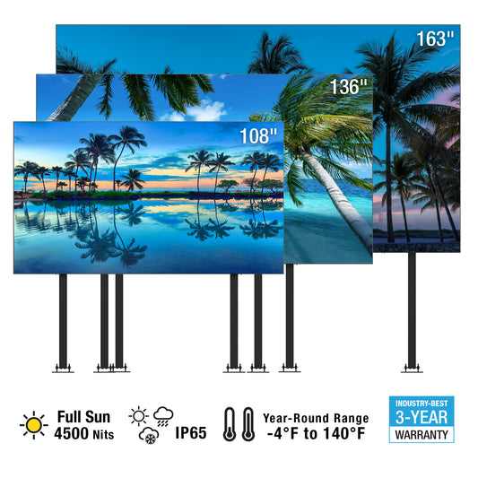 Neptune All-in-One Outdoor dvLED Solution with Bolt-Down Pedestal Mount