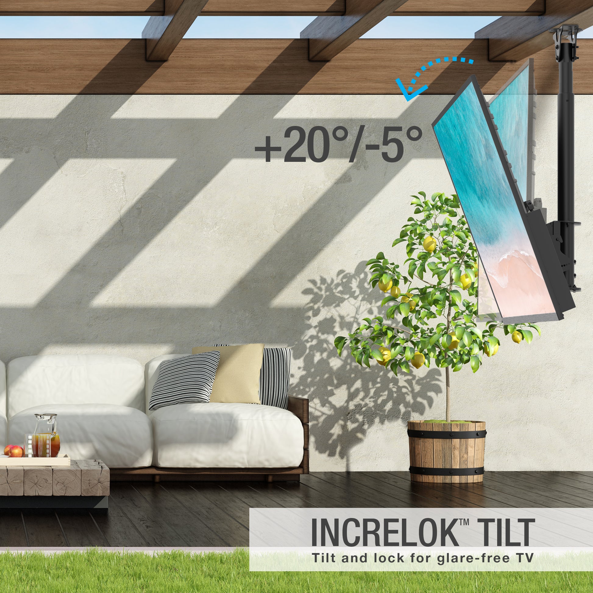 IncreLok tilt for a glare-free TV