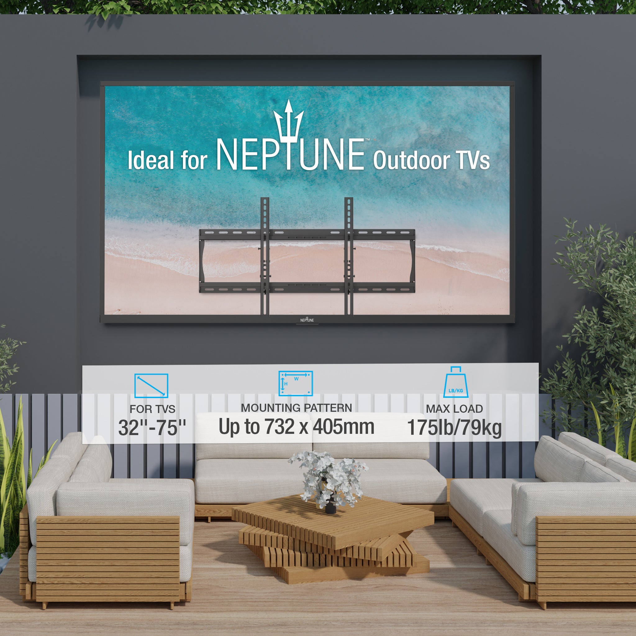 Neptune™ Outdoor Universal Tilt Wall Mount for 32